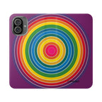Flip Phone Case — Retro Rainbow Target Wallet Flip Case