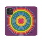 Flip Phone Case — Retro Rainbow Target Wallet Flip Case