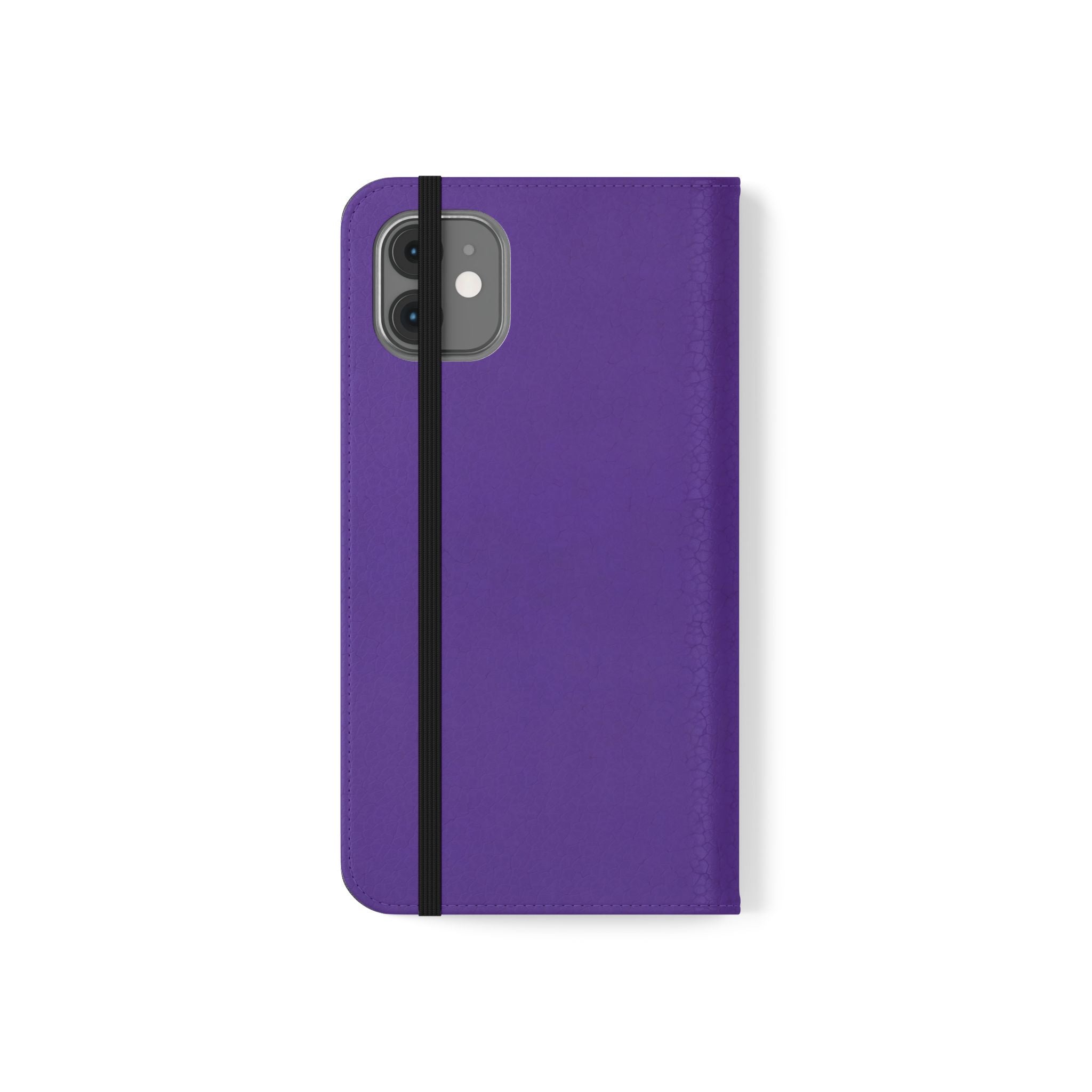 Purple Leather Flip Phone Case with Card Slots — Wallet Folio Case for iPhone