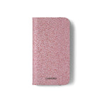Pink Textured Leather Flip Phone Case – Card Slot Wallet Cover