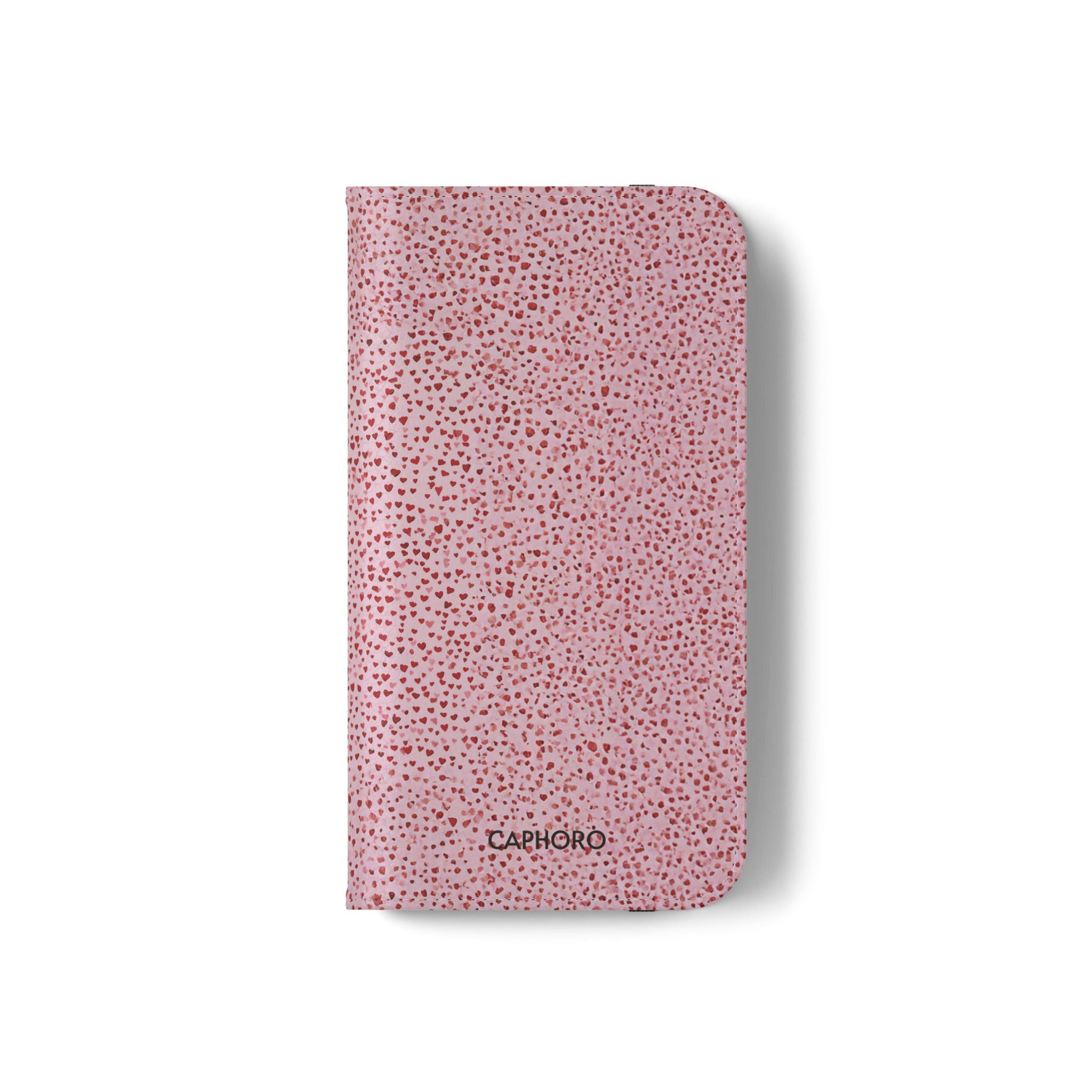 Pink Textured Leather Flip Phone Case – Card Slot Wallet Cover
