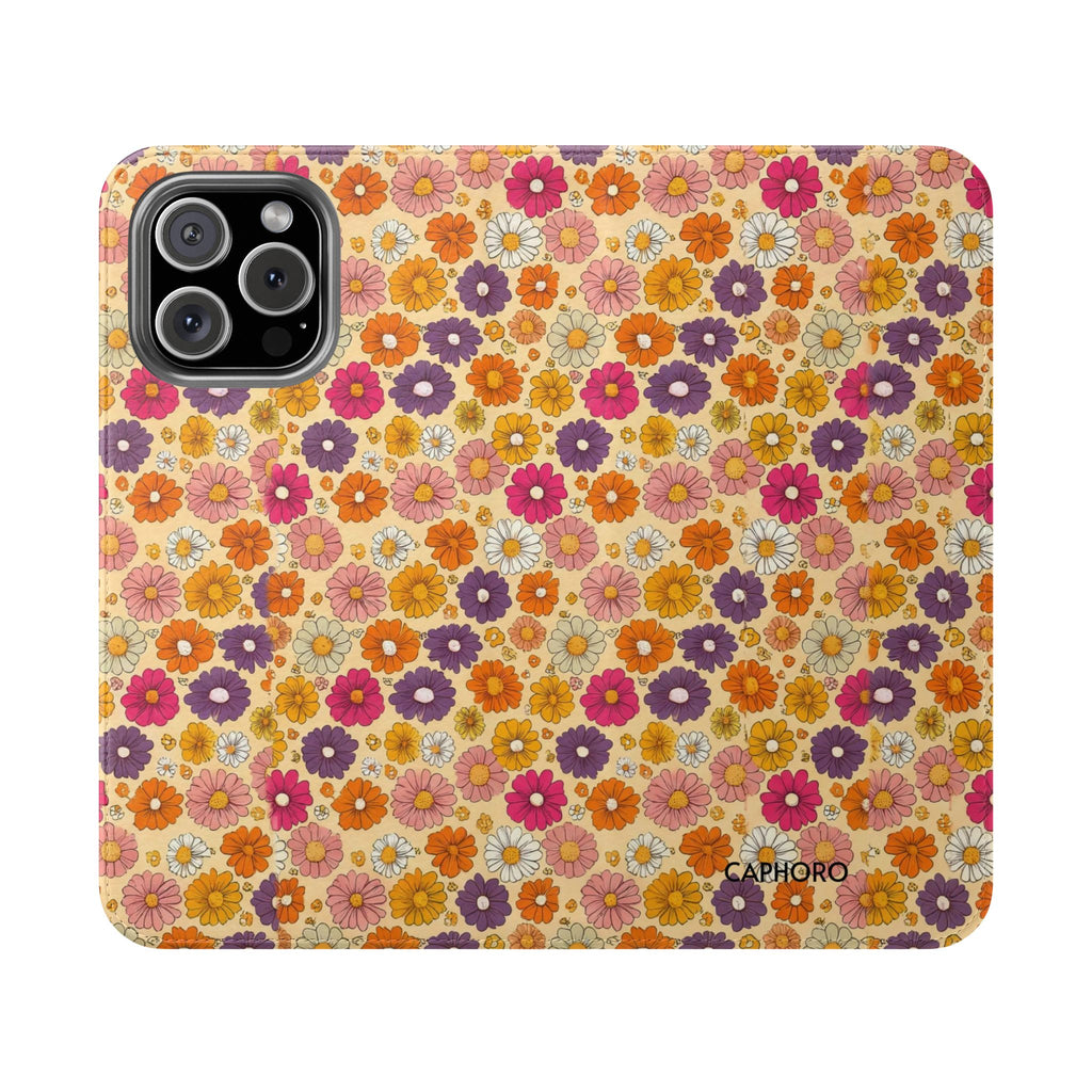Retro Floral Flip Phone Case — Wallet Flip Case with Card Slots