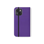 Purple Leather Flip Phone Case with Card Slots — Wallet Folio Case for iPhone