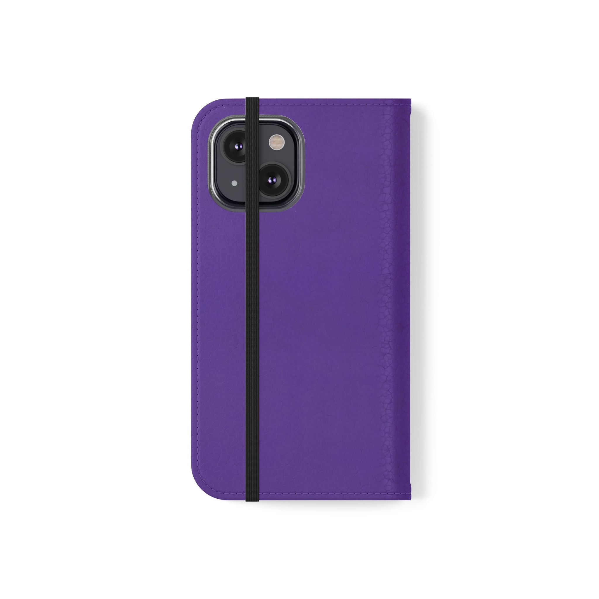 Purple Leather Flip Phone Case with Card Slots — Wallet Folio Case for iPhone