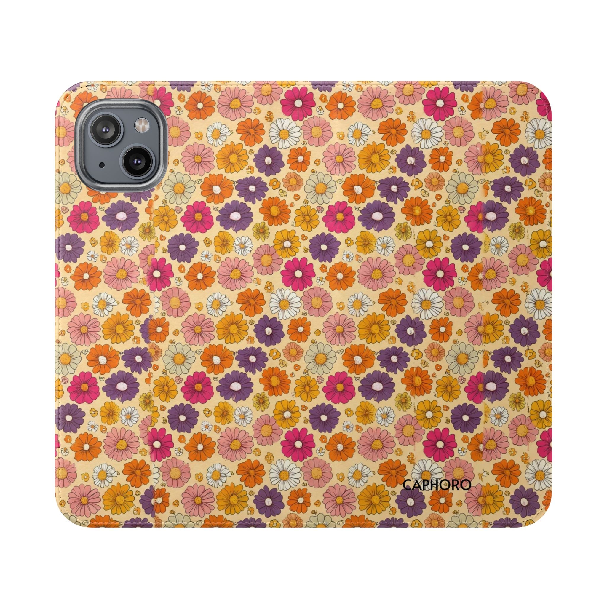 Retro Floral Flip Phone Case — Wallet Flip Case with Card Slots