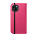 Pink Leather Flip Phone Case with Card Slots — Magnetic Wallet Cover