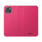 Pink Leather Flip Phone Case with Card Slots — Magnetic Wallet Cover