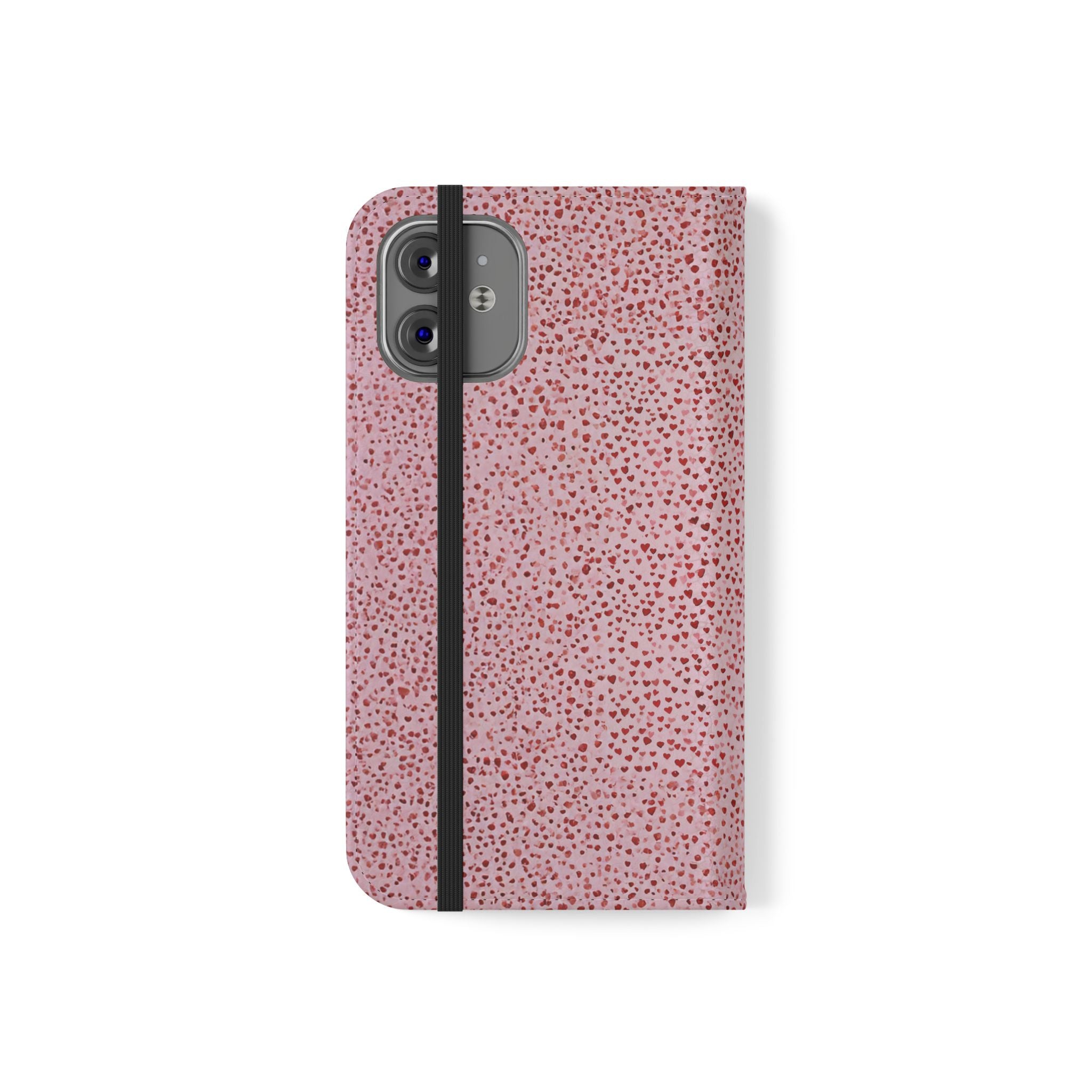 Pink Textured Leather Flip Phone Case – Card Slot Wallet Cover