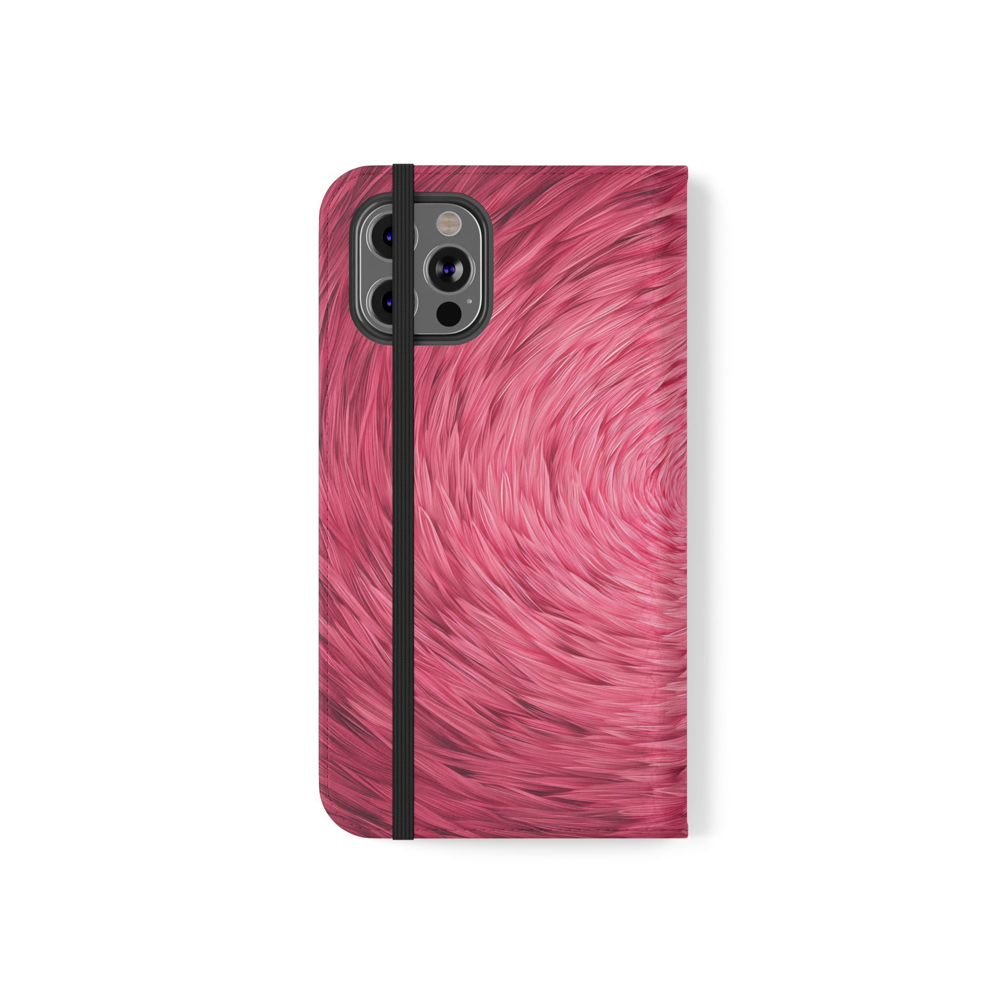 Pink Swirl Fur Flip Phone Case