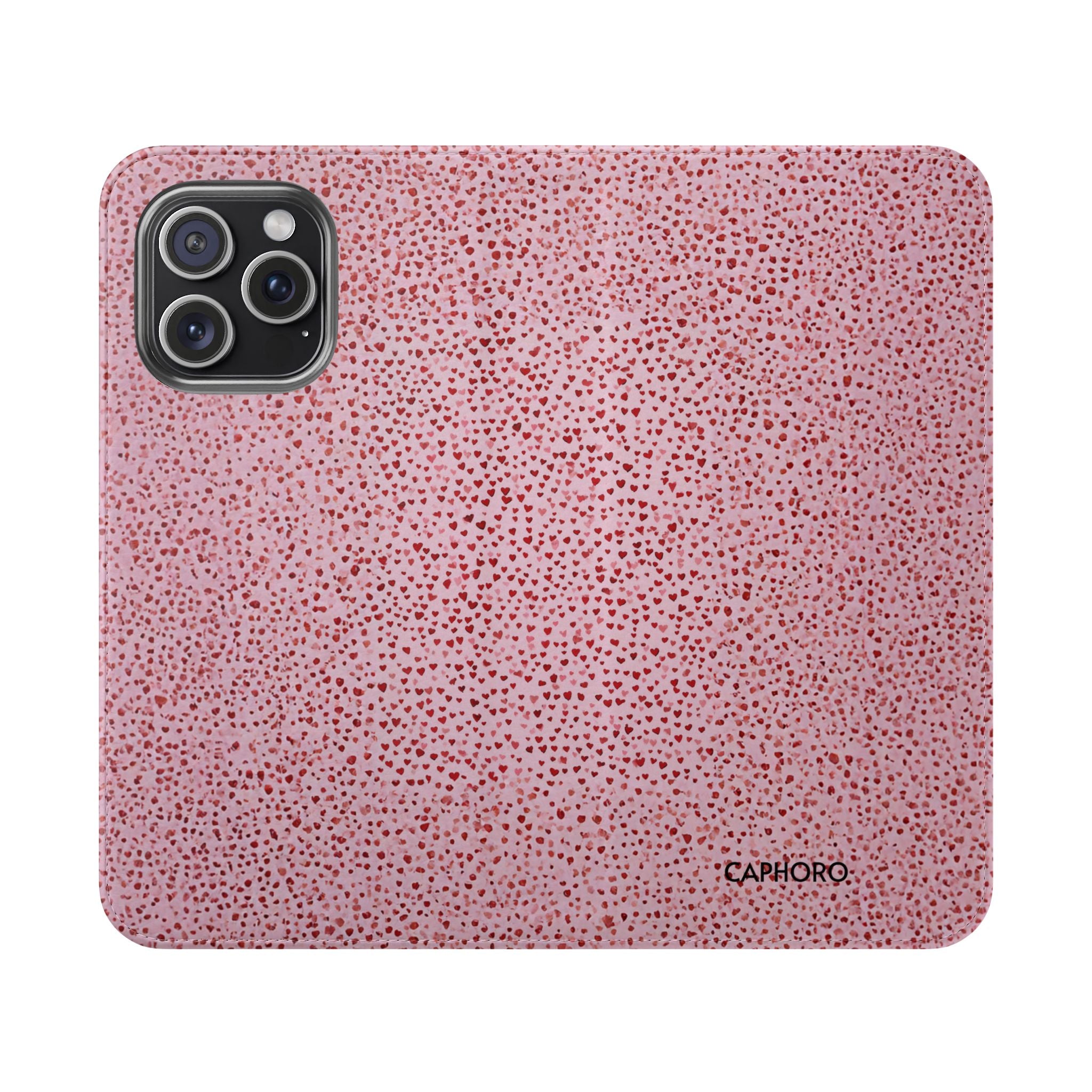 Pink Textured Leather Flip Phone Case – Card Slot Wallet Cover