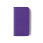 Purple Leather Flip Phone Case with Card Slots — Wallet Folio Case for iPhone