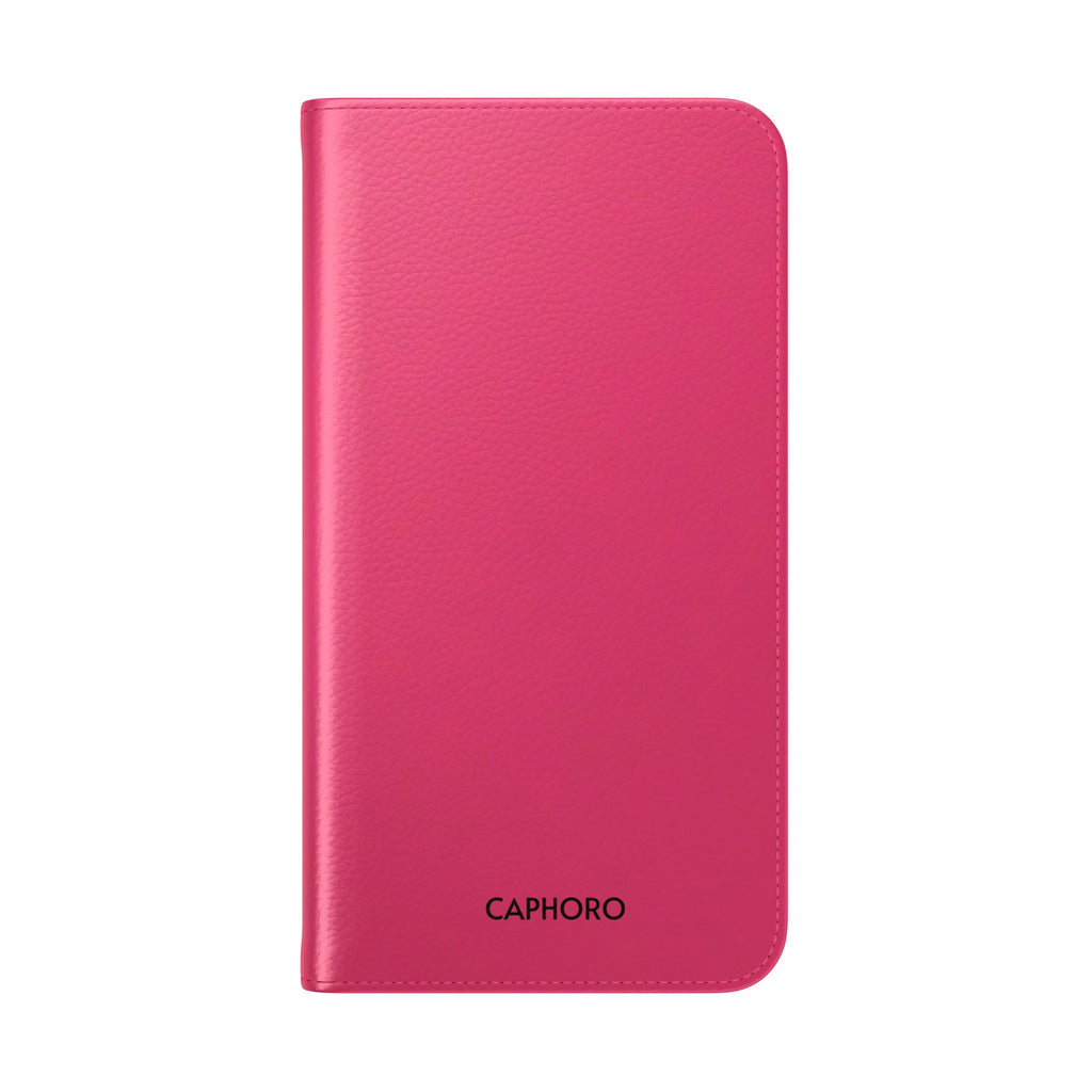 Pink Leather Flip Phone Case with Card Slots — Magnetic Wallet Cover