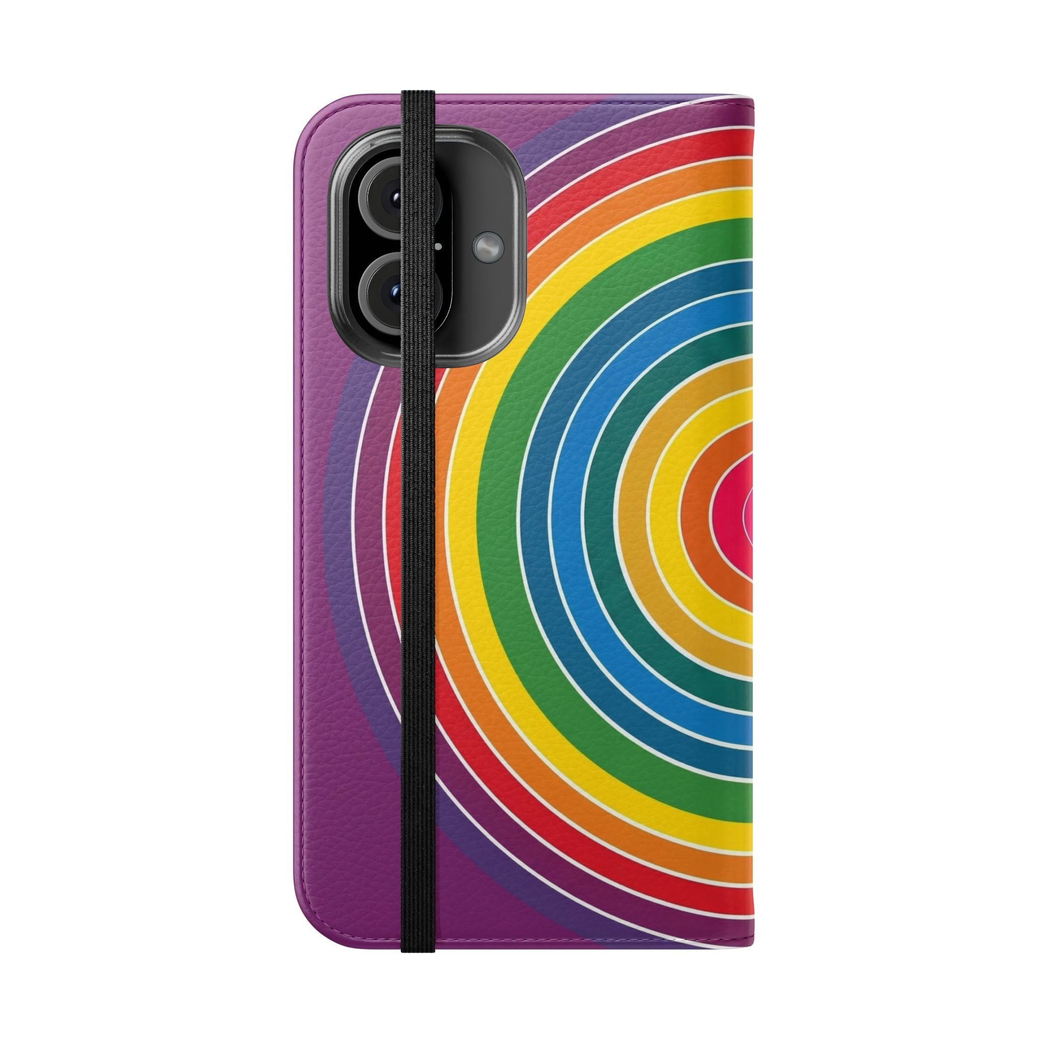 Flip Phone Case — Retro Rainbow Target Wallet Flip Case