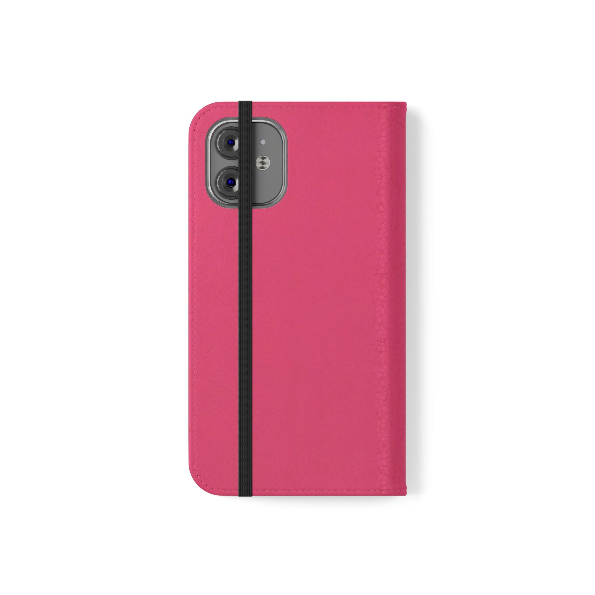 Pink Leather Flip Phone Case with Card Slots — Magnetic Wallet Cover