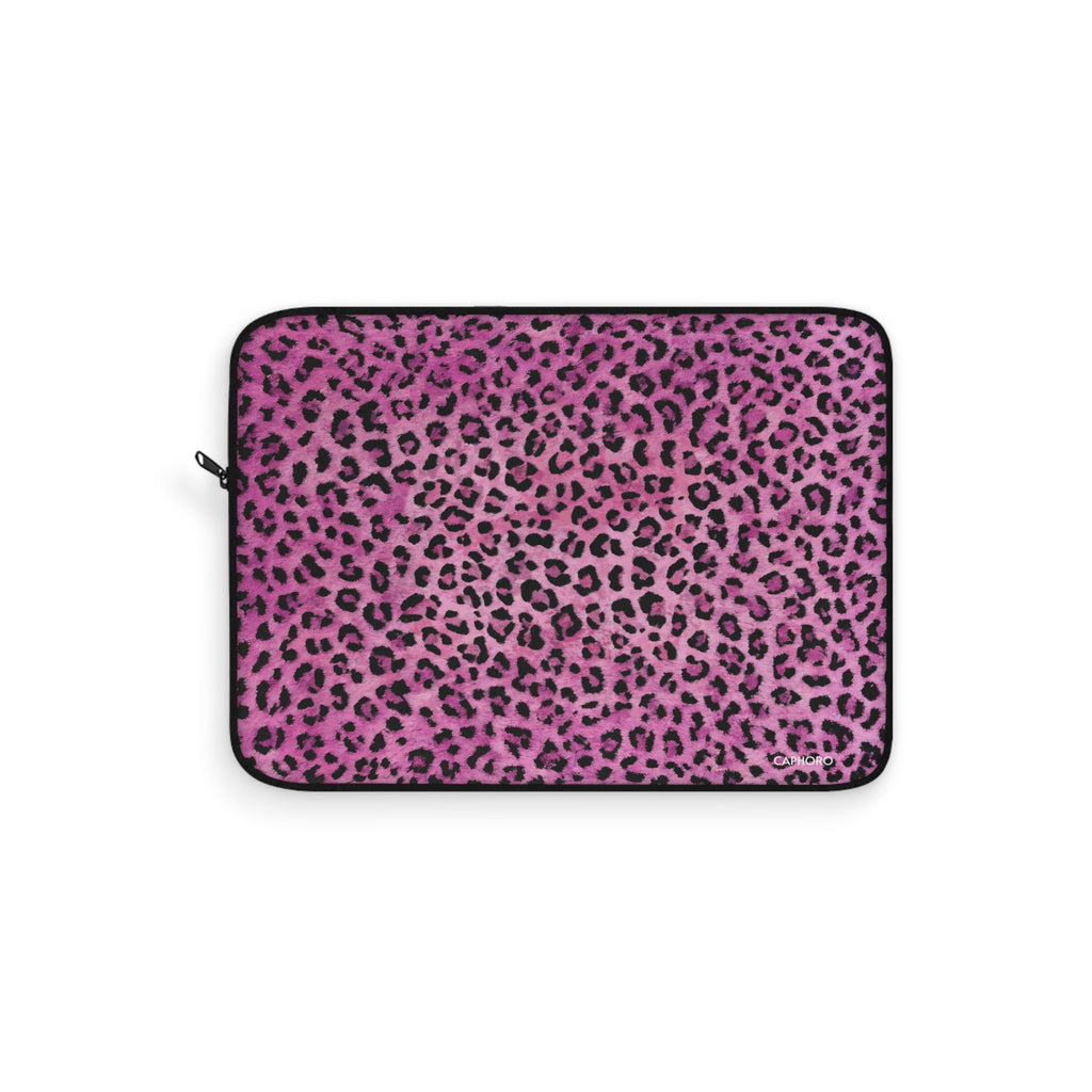 Pink Leopard Laptop Sleeve — Protective Animal Print Case for 13"-15" Laptops