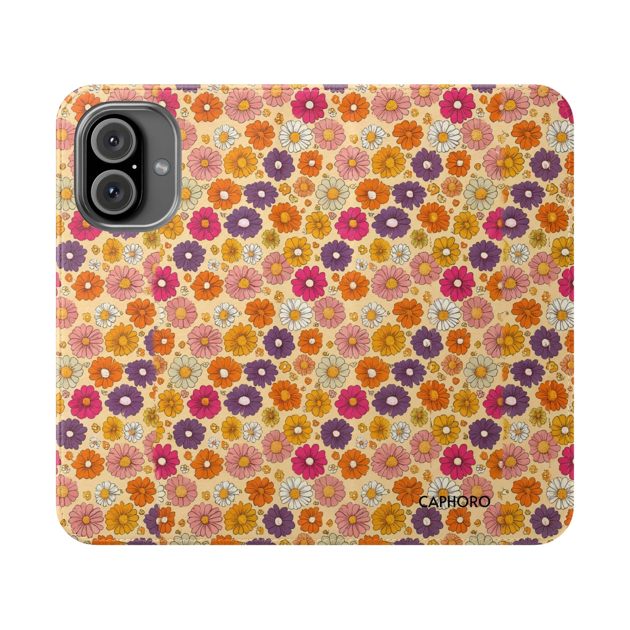 Retro Floral Flip Phone Case — Wallet Flip Case with Card Slots