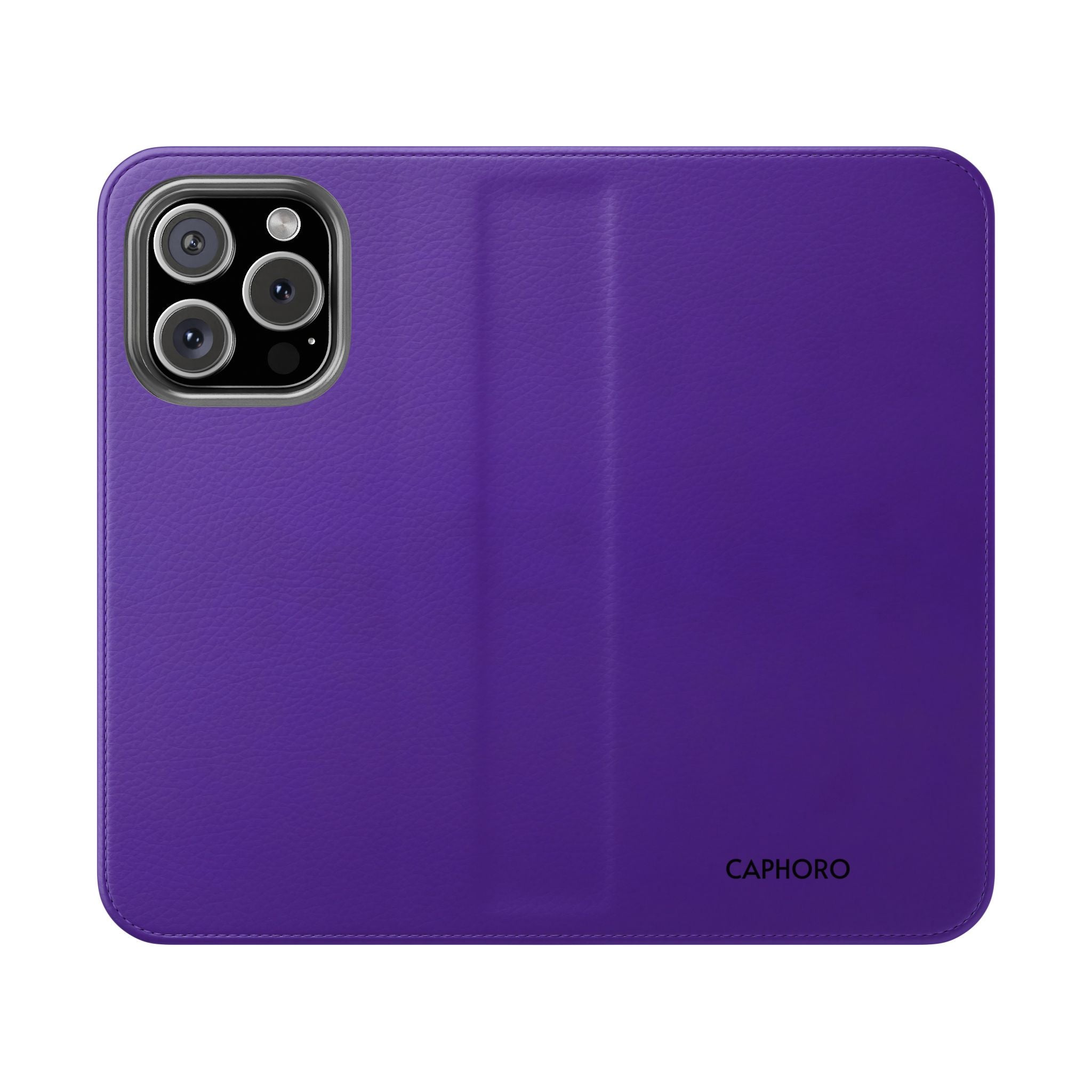 Purple Leather Flip Phone Case with Card Slots — Wallet Folio Case for iPhone