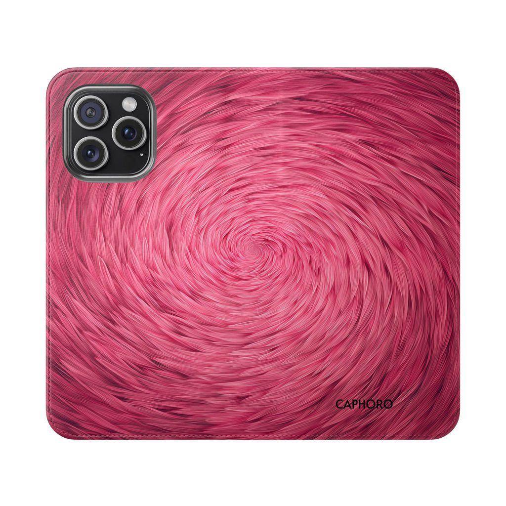 Pink Swirl Fur Flip Phone Case