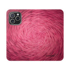 Pink Swirl Fur Flip Phone Case