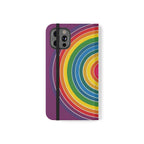 Flip Phone Case — Retro Rainbow Target Wallet Flip Case