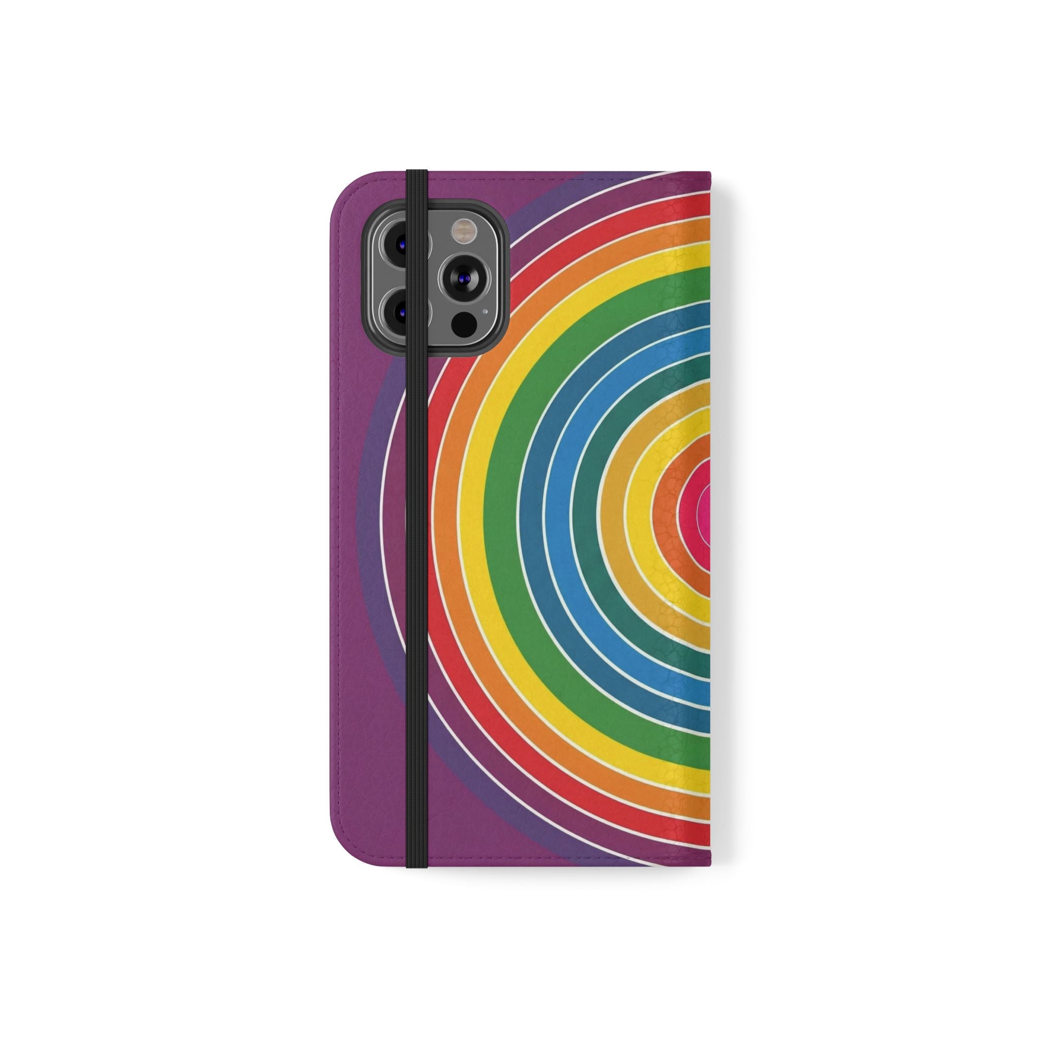 Flip Phone Case — Retro Rainbow Target Wallet Flip Case