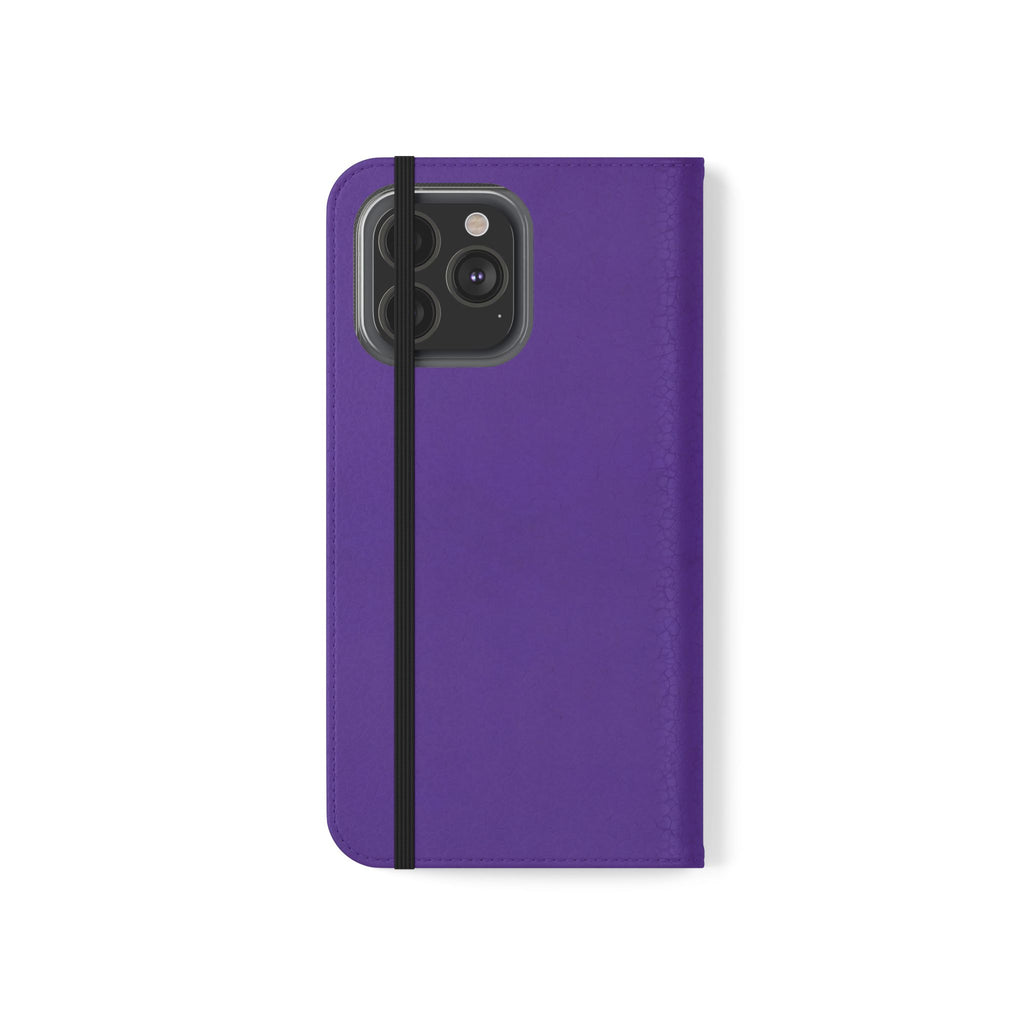 Purple Leather Flip Phone Case with Card Slots — Wallet Folio Case for iPhone