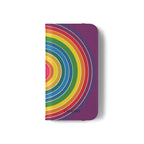 Flip Phone Case — Retro Rainbow Target Wallet Flip Case