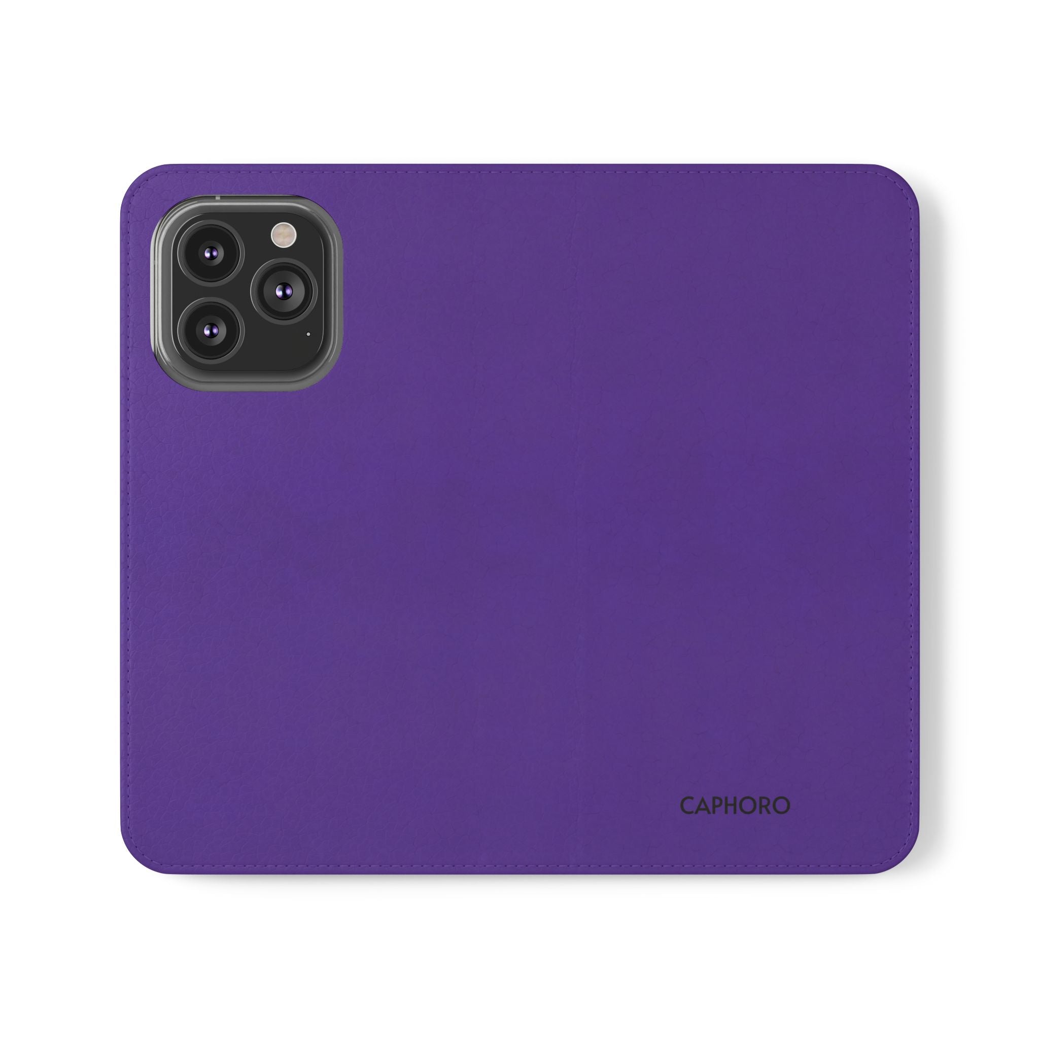 Purple Leather Flip Phone Case with Card Slots — Wallet Folio Case for iPhone