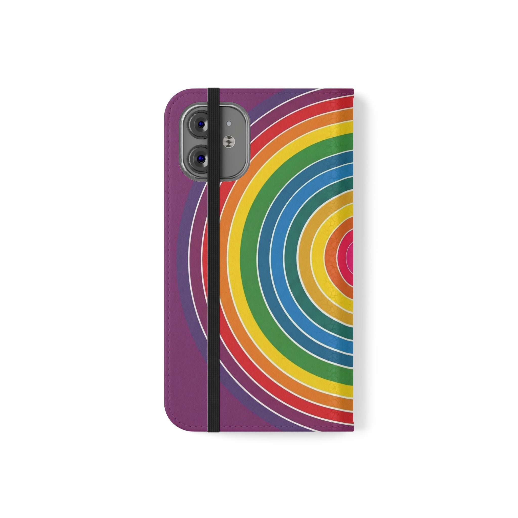 Flip Phone Case — Retro Rainbow Target Wallet Flip Case