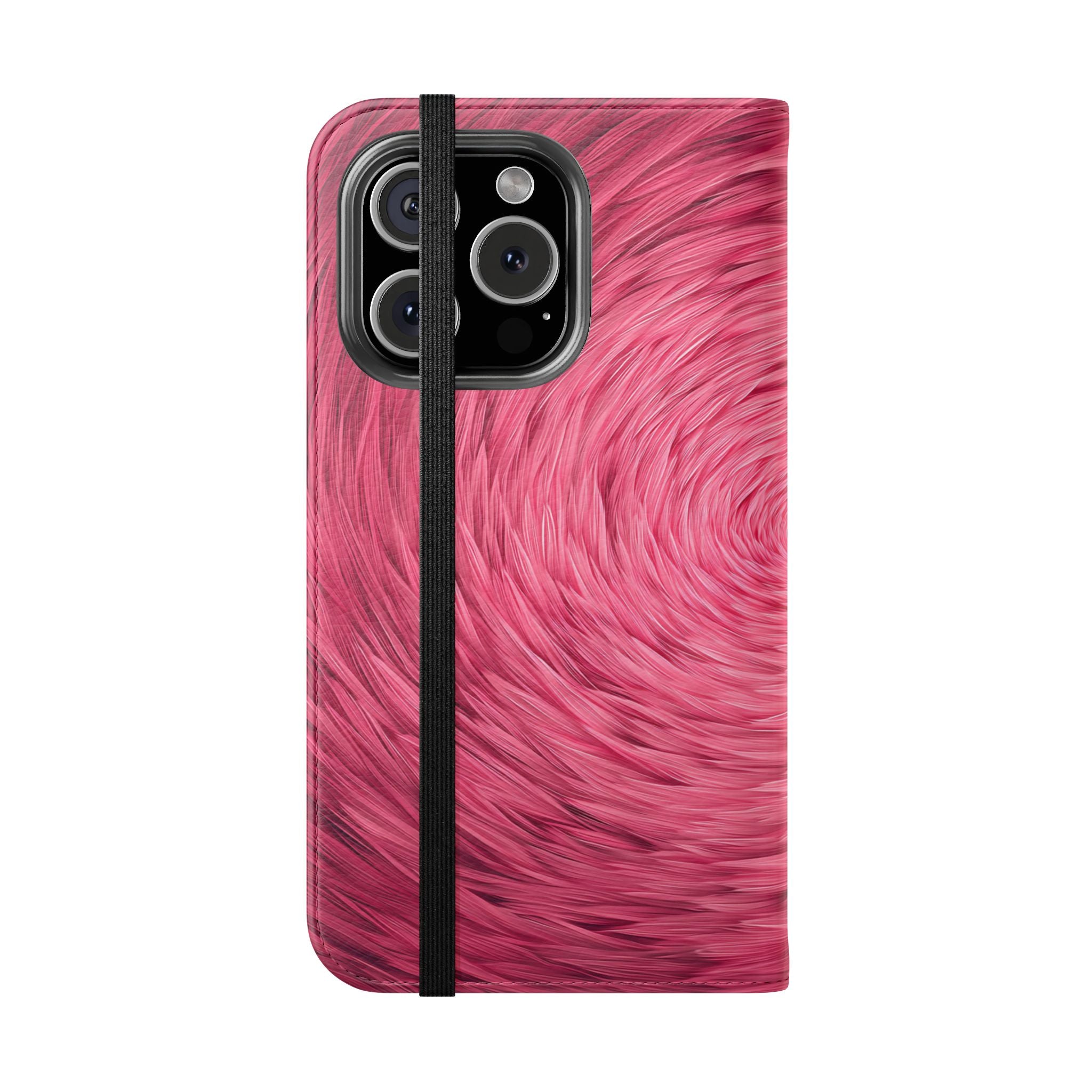 Pink Swirl Fur Flip Phone Case