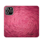 Pink Swirl Fur Flip Phone Case