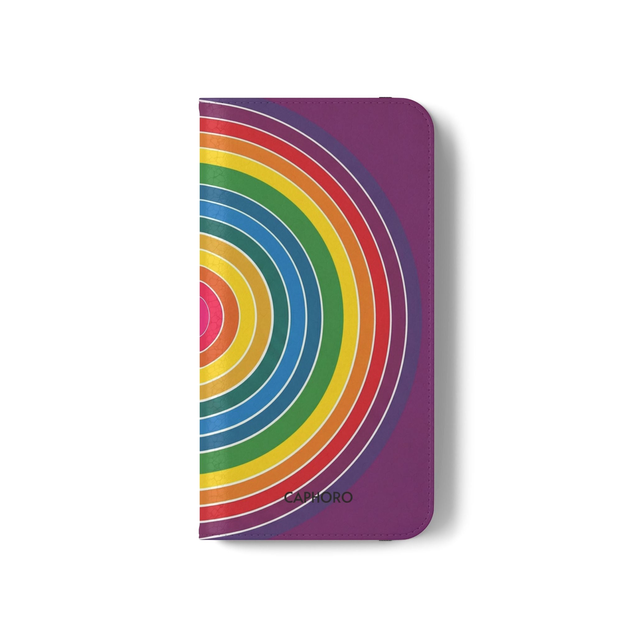 Flip Phone Case — Retro Rainbow Target Wallet Flip Case
