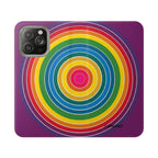 Flip Phone Case — Retro Rainbow Target Wallet Flip Case