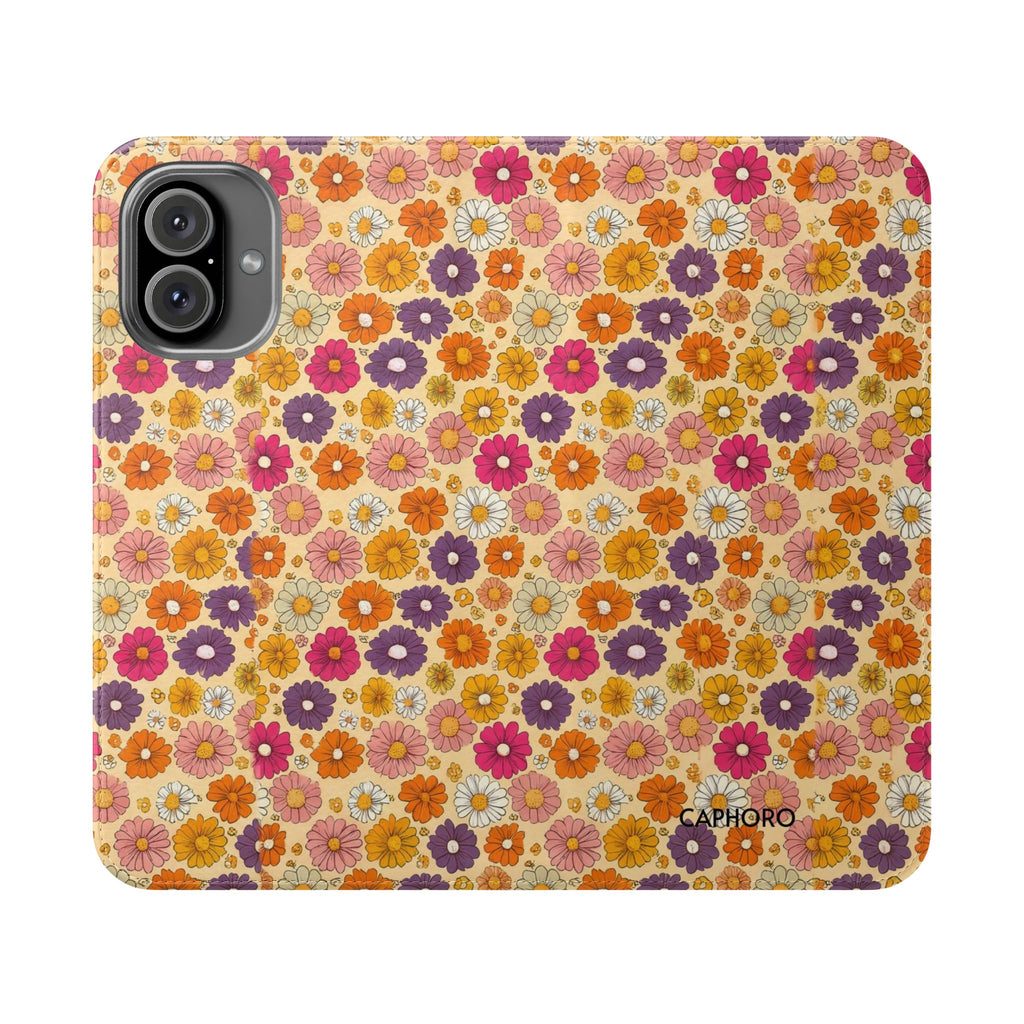 Retro Floral Flip Phone Case — Wallet Flip Case with Card Slots