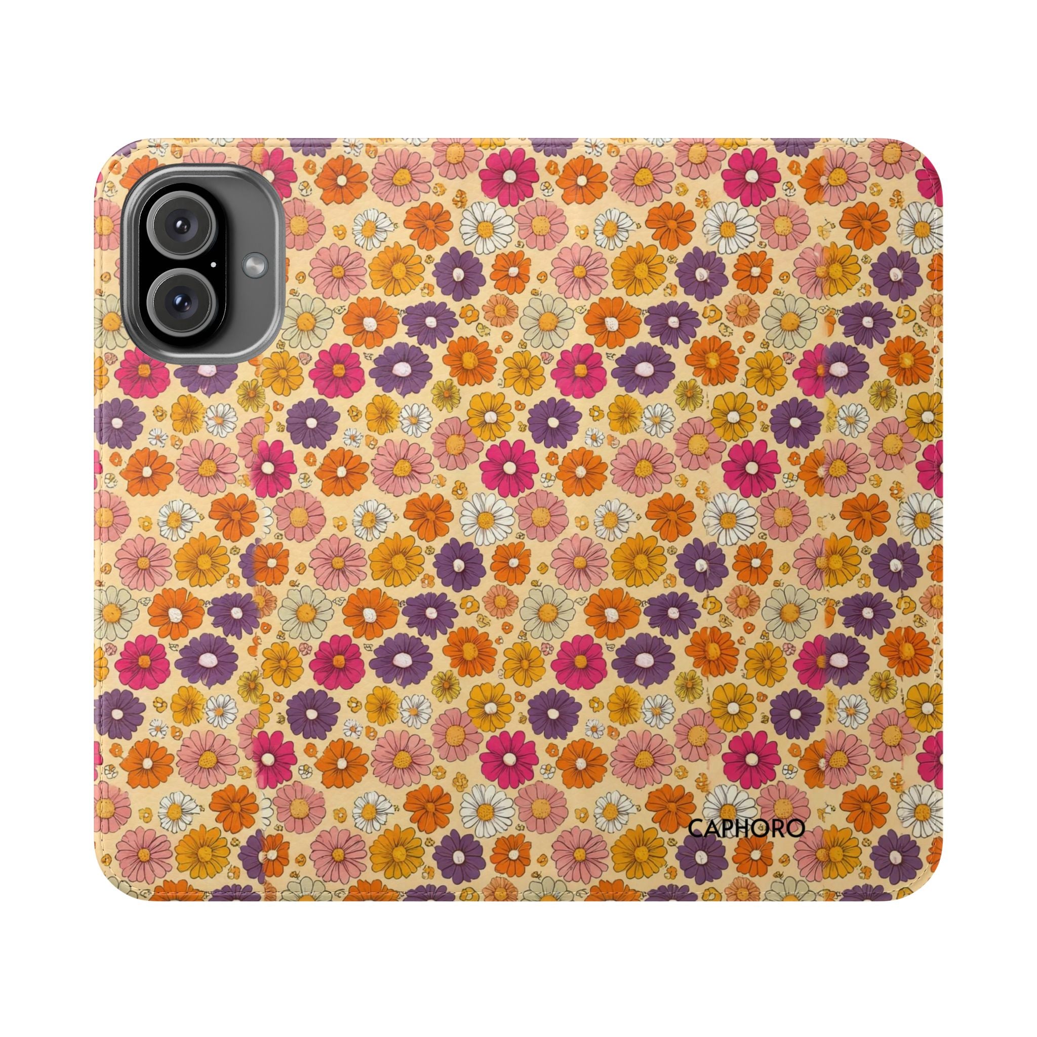 Retro Floral Flip Phone Case — Wallet Flip Case with Card Slots