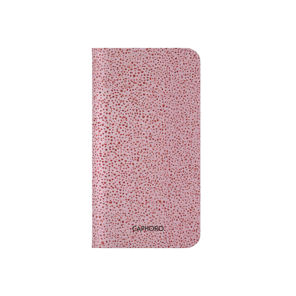 Pink Textured Leather Flip Phone Case – Card Slot Wallet Cover