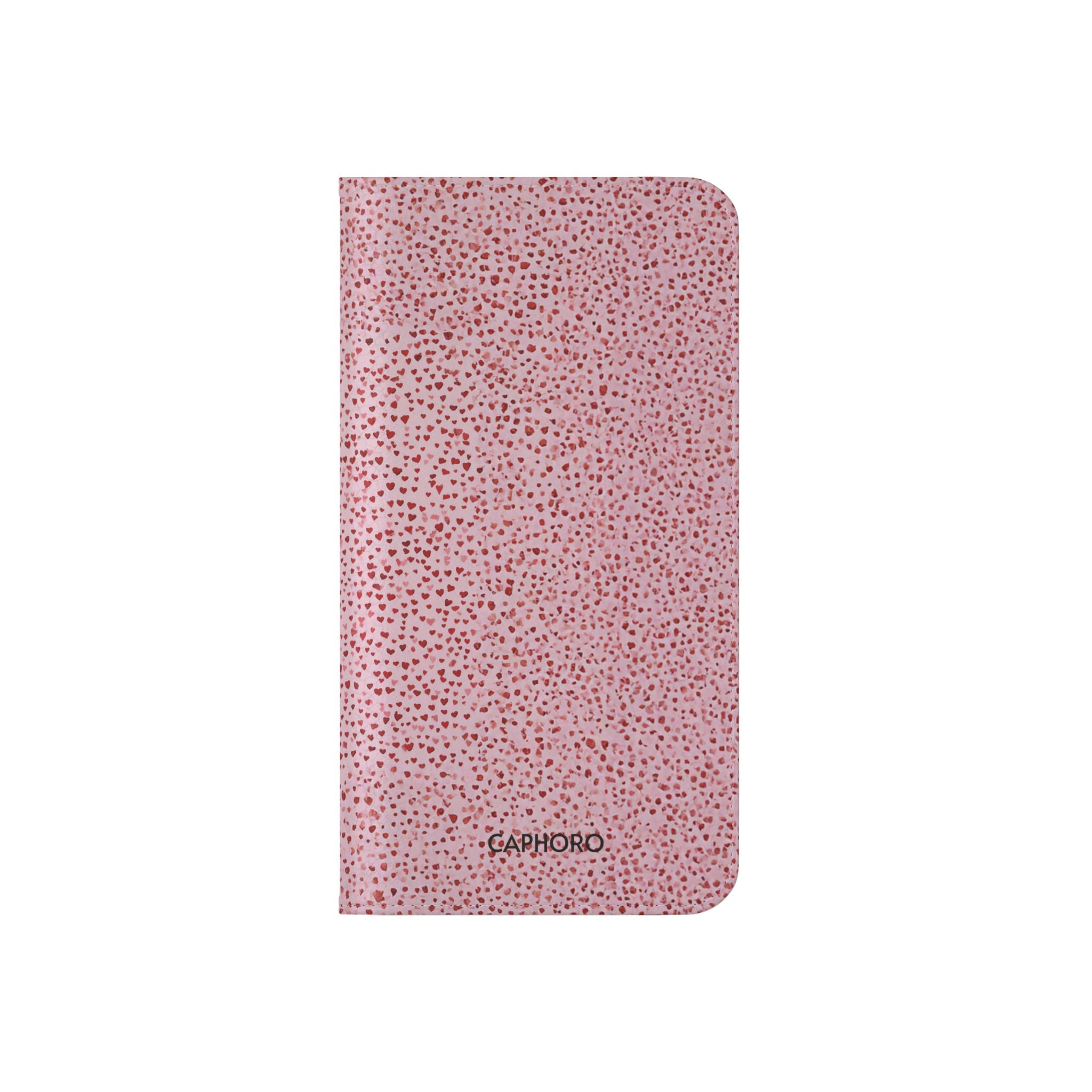 Pink Textured Leather Flip Phone Case – Card Slot Wallet Cover
