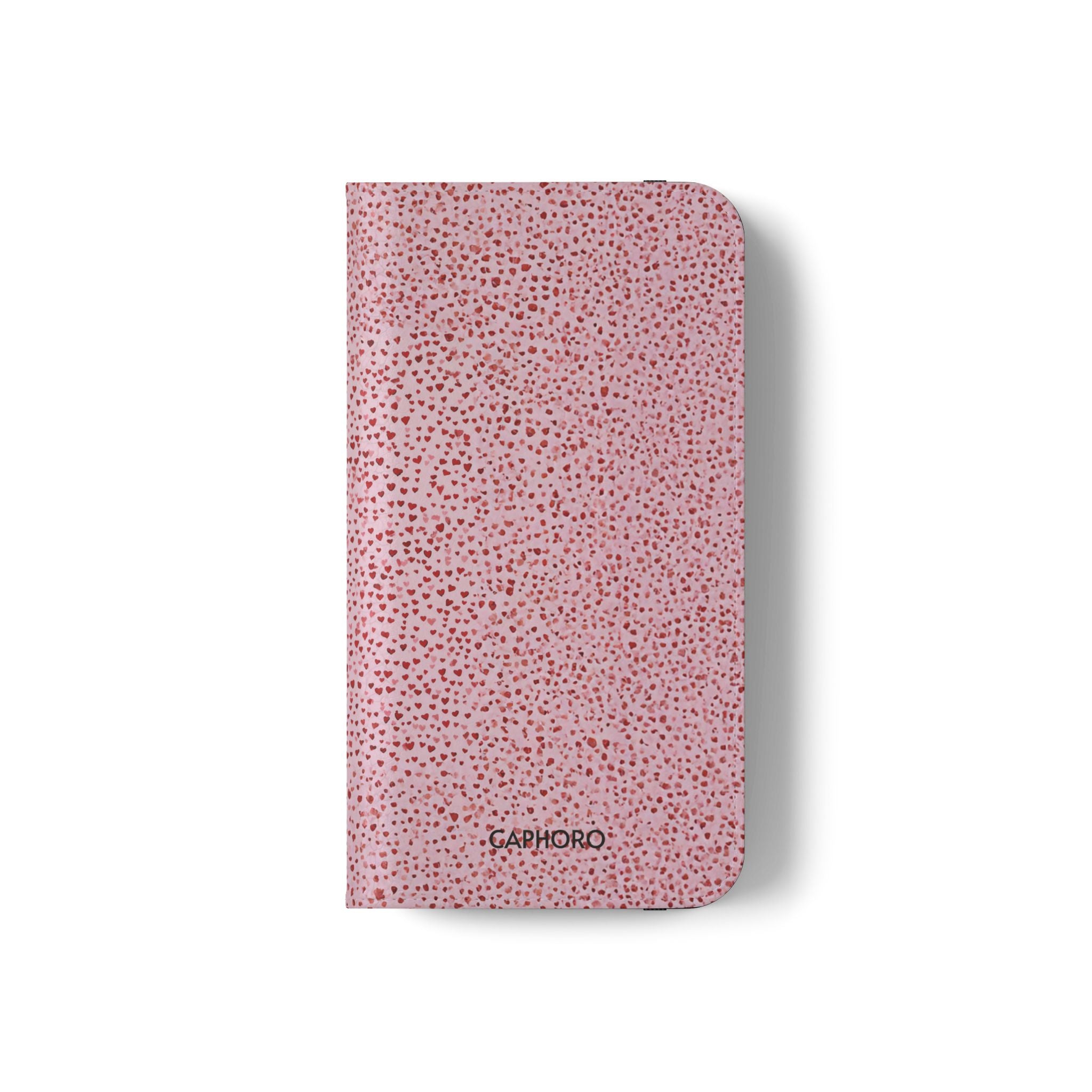 Pink Textured Leather Flip Phone Case – Card Slot Wallet Cover
