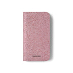 Pink Textured Leather Flip Phone Case – Card Slot Wallet Cover