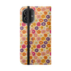 Retro Floral Flip Phone Case — Wallet Flip Case with Card Slots