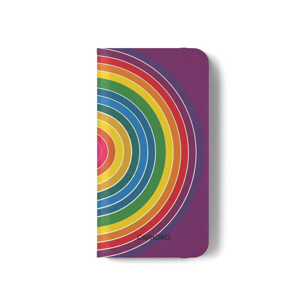 Flip Phone Case — Retro Rainbow Target Wallet Flip Case