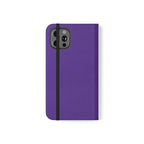 Purple Leather Flip Phone Case with Card Slots — Wallet Folio Case for iPhone