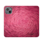 Pink Swirl Fur Flip Phone Case