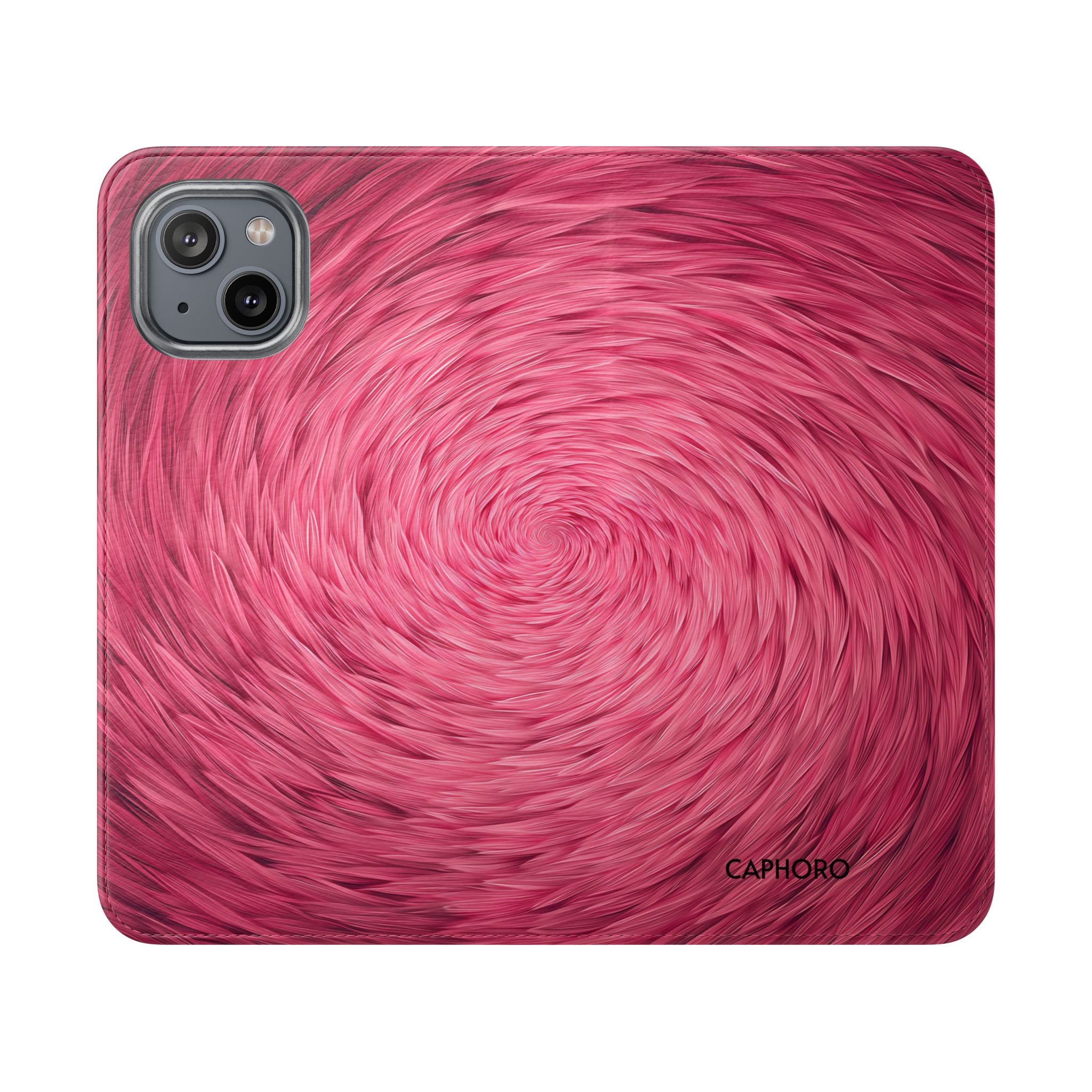 Pink Swirl Fur Flip Phone Case
