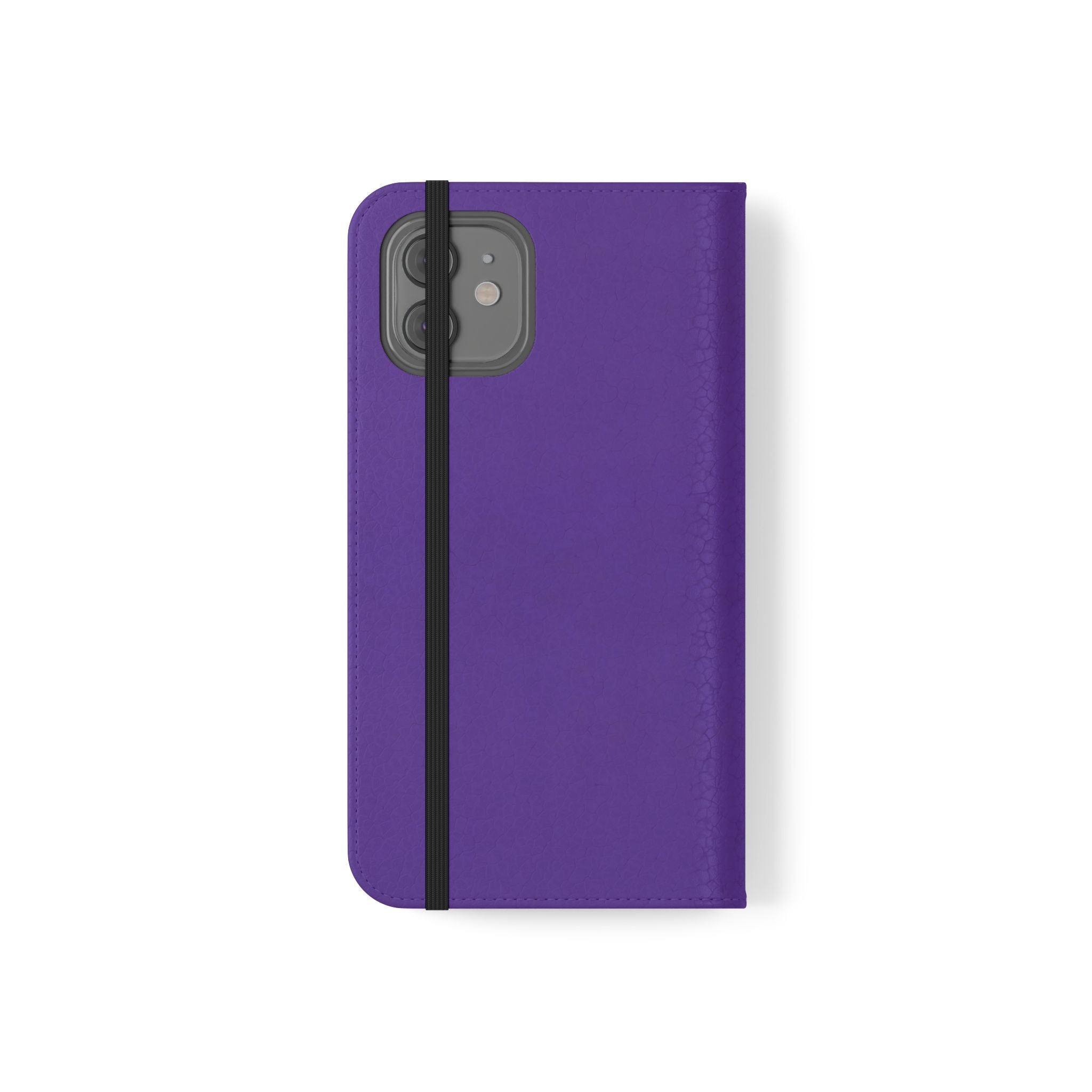 Purple Leather Flip Phone Case with Card Slots — Wallet Folio Case for iPhone