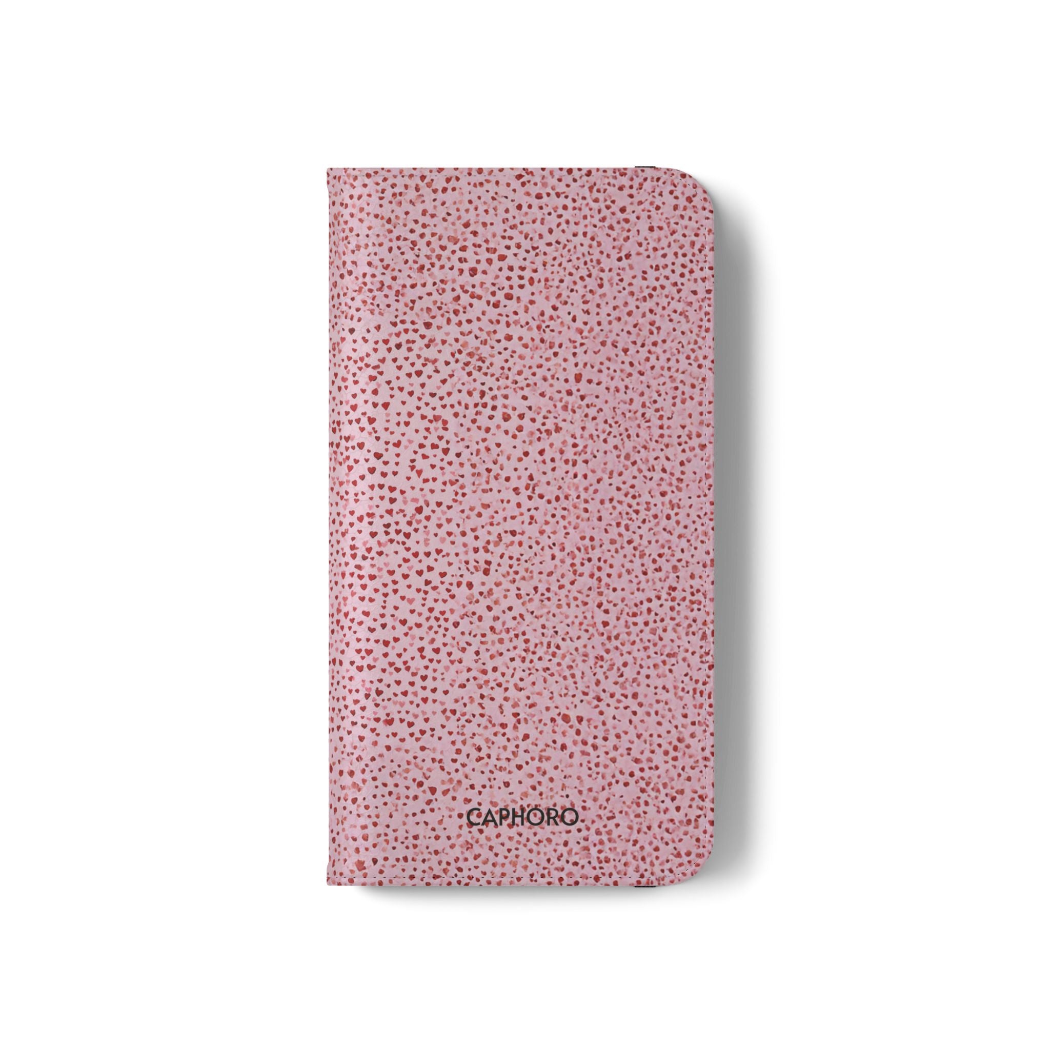 Pink Textured Leather Flip Phone Case – Card Slot Wallet Cover