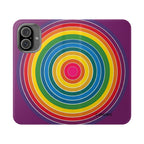 Flip Phone Case — Retro Rainbow Target Wallet Flip Case