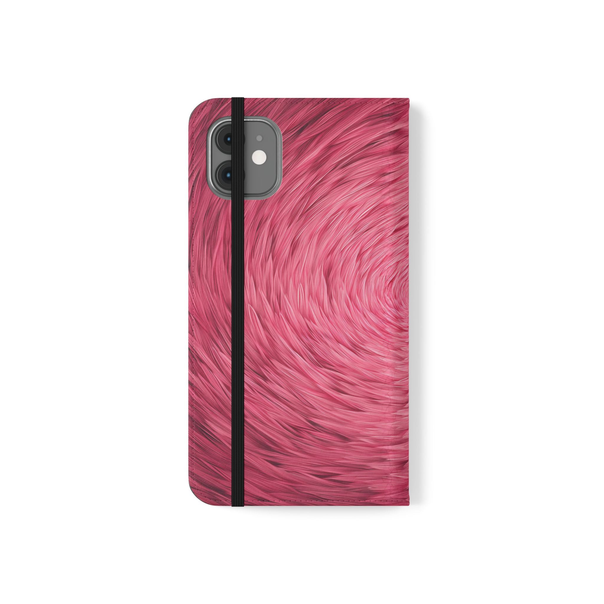 Pink Swirl Fur Flip Phone Case