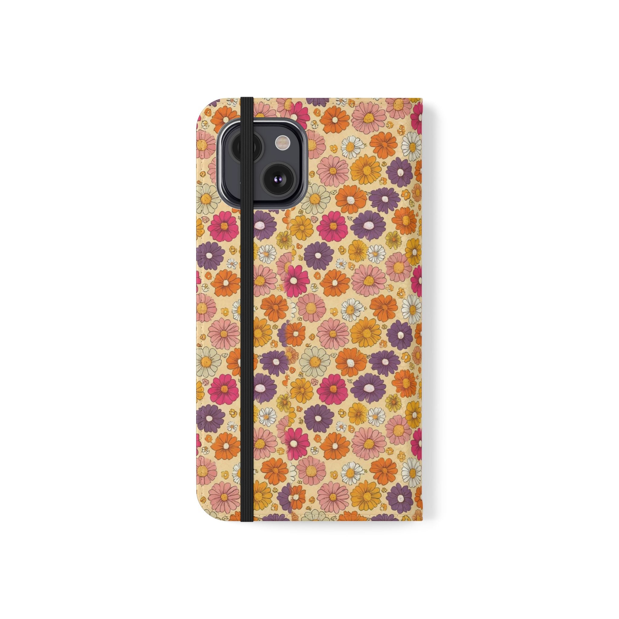 Retro Floral Flip Phone Case — Wallet Flip Case with Card Slots