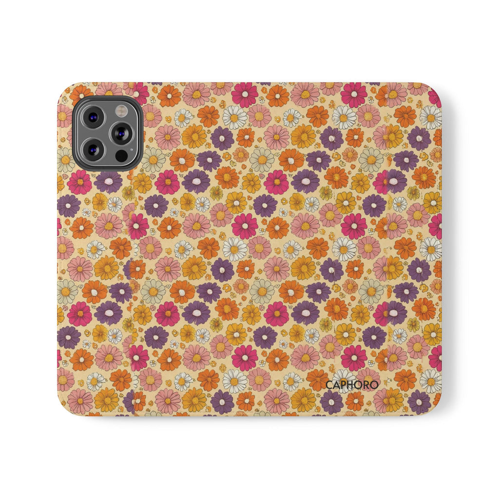 Retro Floral Flip Phone Case — Wallet Flip Case with Card Slots